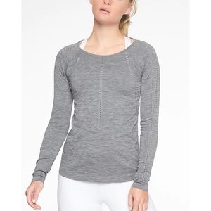Athleta Foothill Long Sleeve - Heather Grey, XL